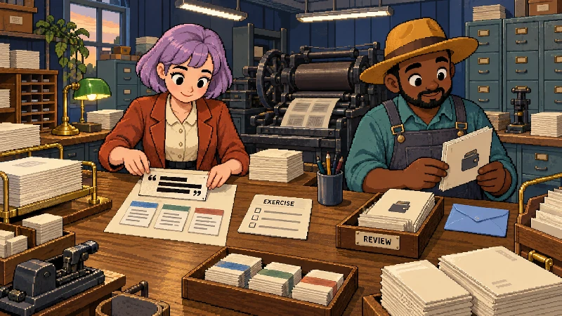 Two pixel-art newsletter workers assemble a redacted quote lesson and reader exercise while keeping a wallet prompt separate.